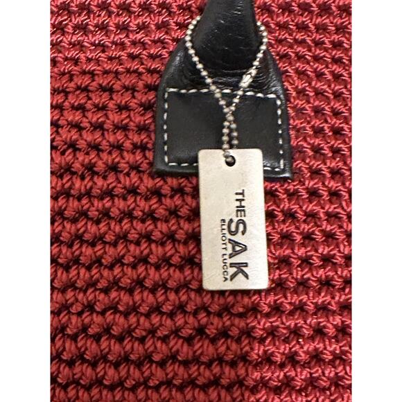 The Sak Red Handbag with Black Leather Trim Handles - Picture 4 of 15